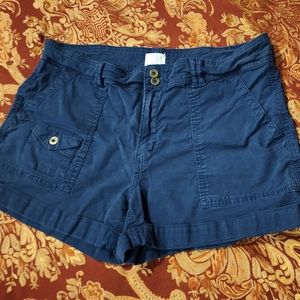 Time & Tru twill shorts, size 14, navy